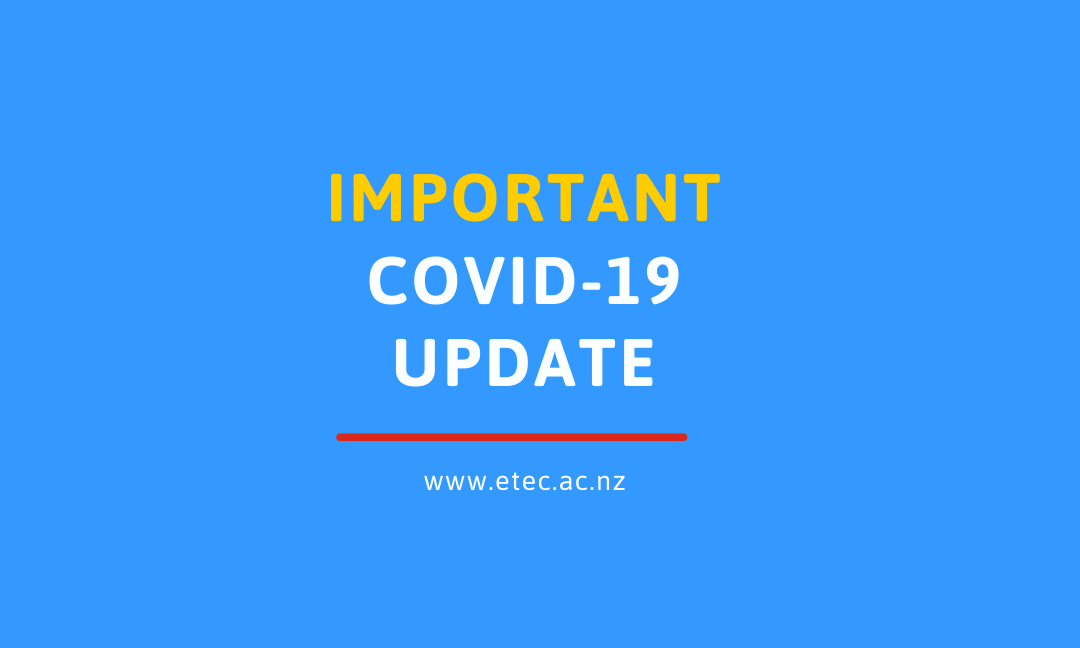 All in-person training has been suspended due to COVID-19 Alert Level 4